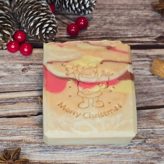 Pre Order - Santa’s Apple Spice Soap Christmas-themed Festive Scented Bar with Cinnamon Apple Scented Bar for Christmas-themed Festive Scented Bar