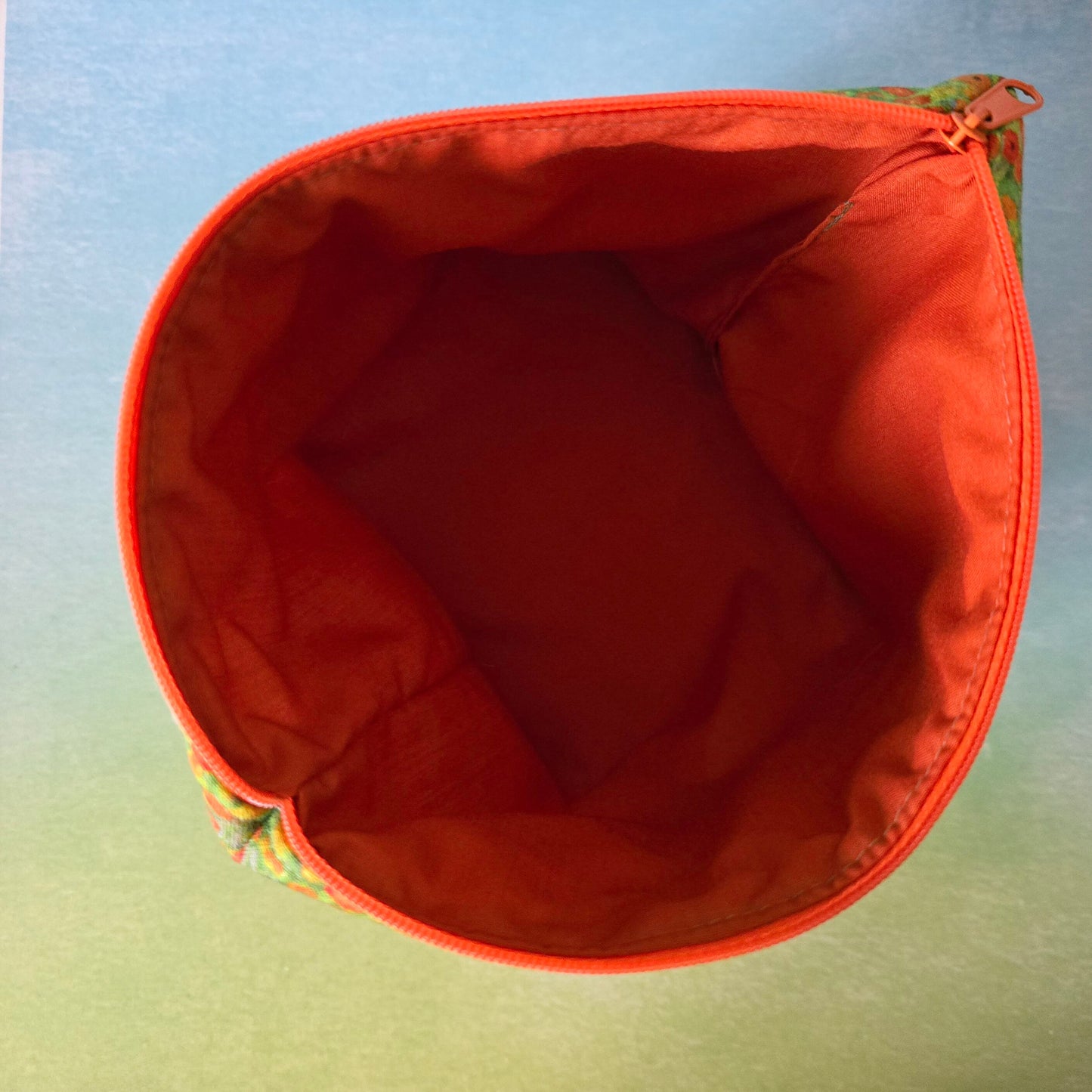 Gustav Klimt Floral Garden pattern fabric makeup bag, toiletries bag, cosmetic bag, make up bag - made in the UK, handcrafted cosmetic bag