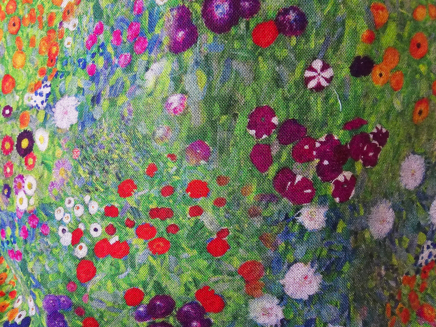 Gustav Klimt Floral Garden pattern fabric makeup bag, toiletries bag, cosmetic bag, make up bag - made in the UK, handcrafted cosmetic bag