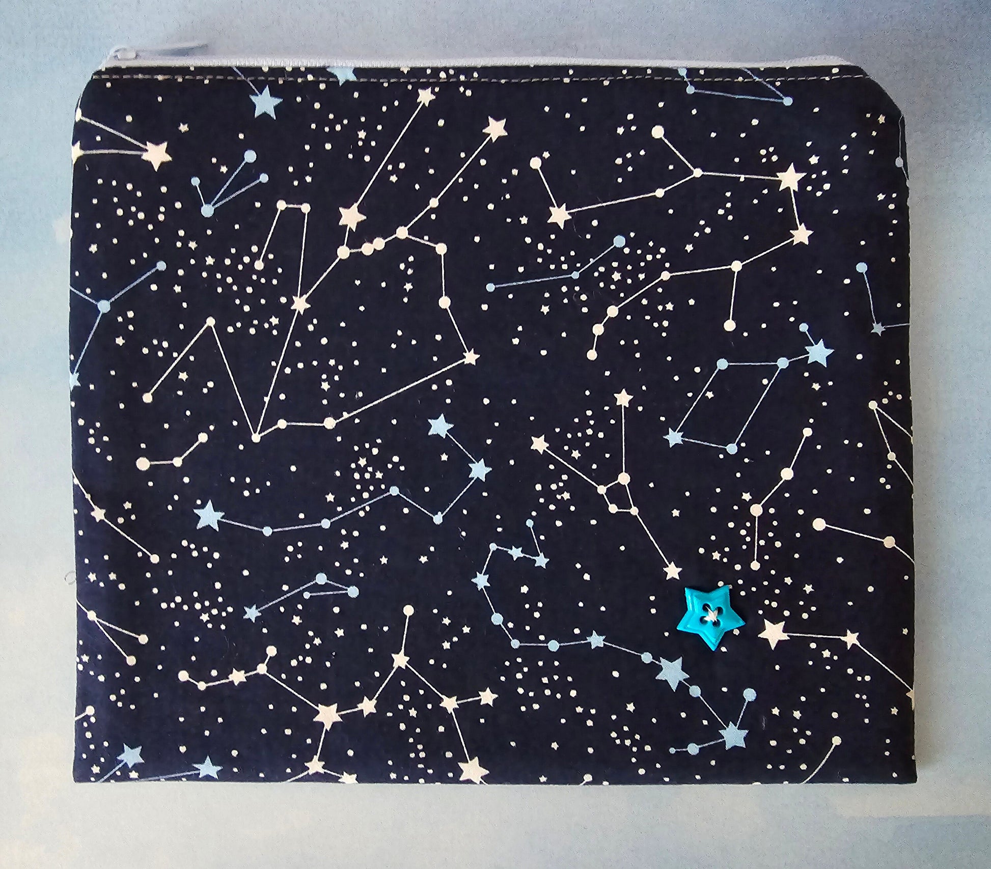 For men - Stylish Astrology pattern fabric makeup bag, toiletries bag, cosmetic bag, make up bag - made in the UK, handcrafted cosmetic bag