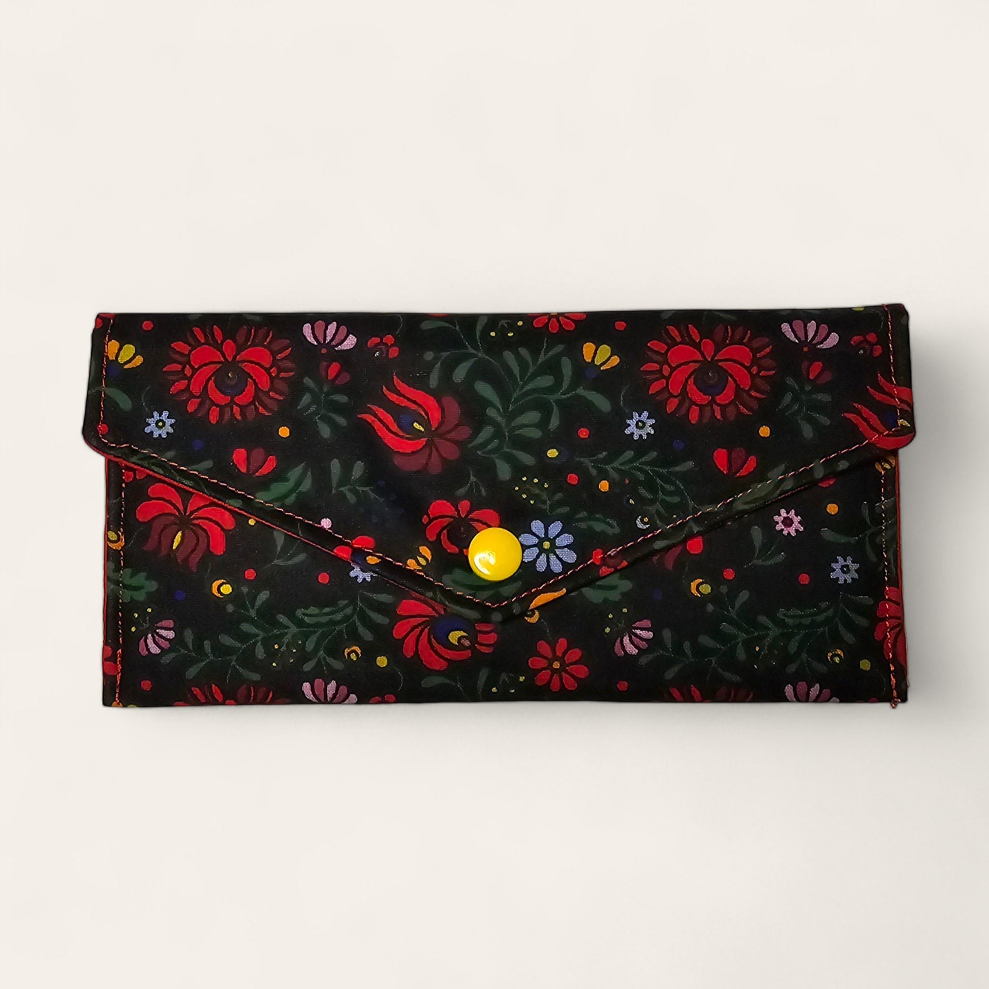 Traditional Hungarian style pattern padded fabric glasses case. Glasses, sunglasses, eyewear, spectacles, travel accessories, cosmetic bag FLOWERS