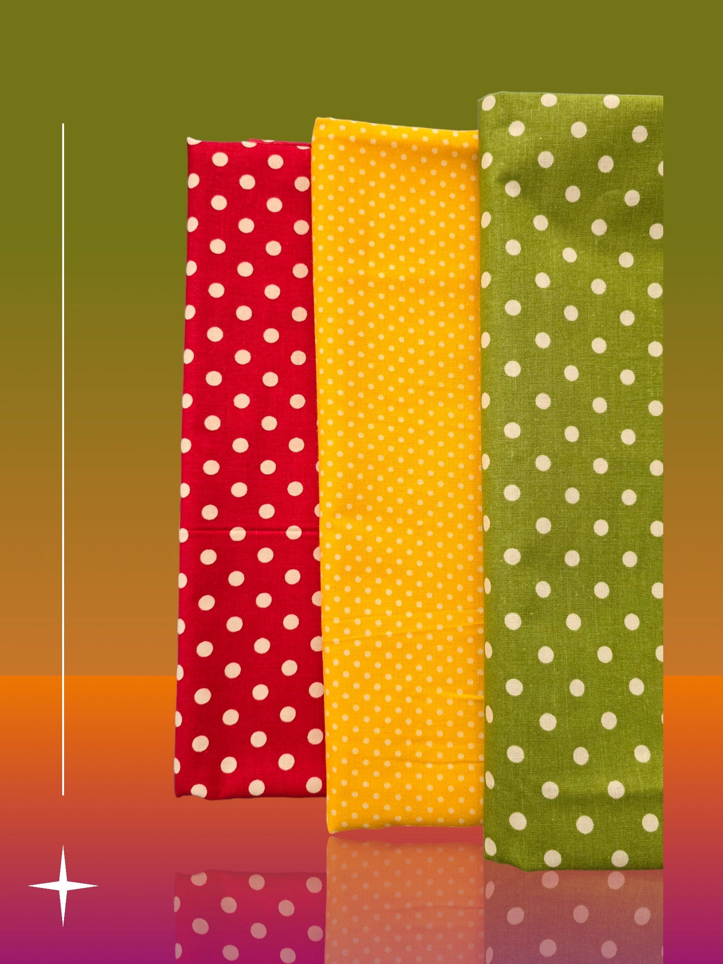 Polka dot pattern Fabric Basket with Canvas Lining. Bread Basket, Reversible Fabric Basket, Eco-Friendly Organiser, Home Decor Green