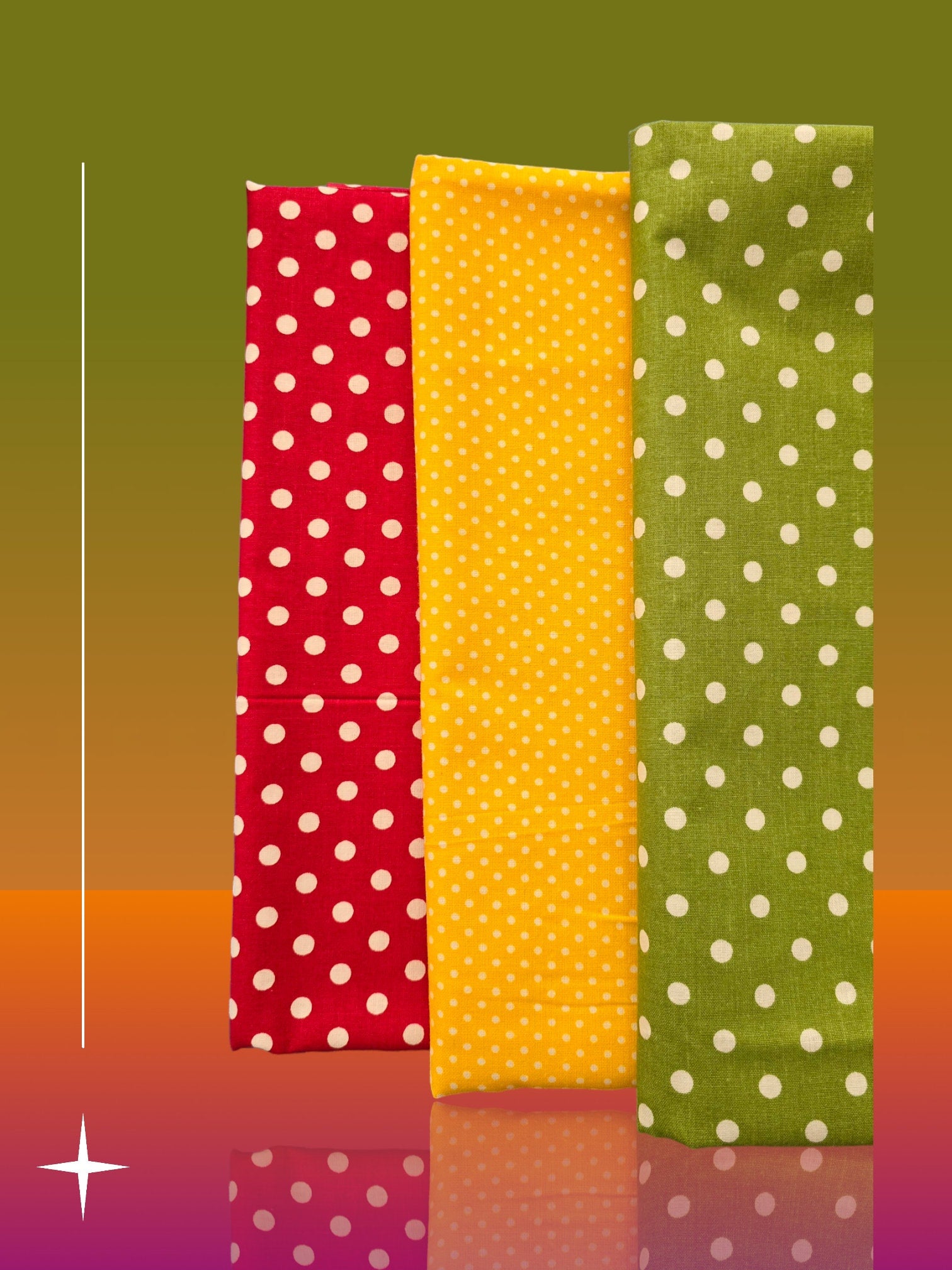 Polka dot pattern Fabric Basket with Canvas Lining. Bread Basket, Reversible Fabric Basket, Eco-Friendly Organiser, Home Decor Green