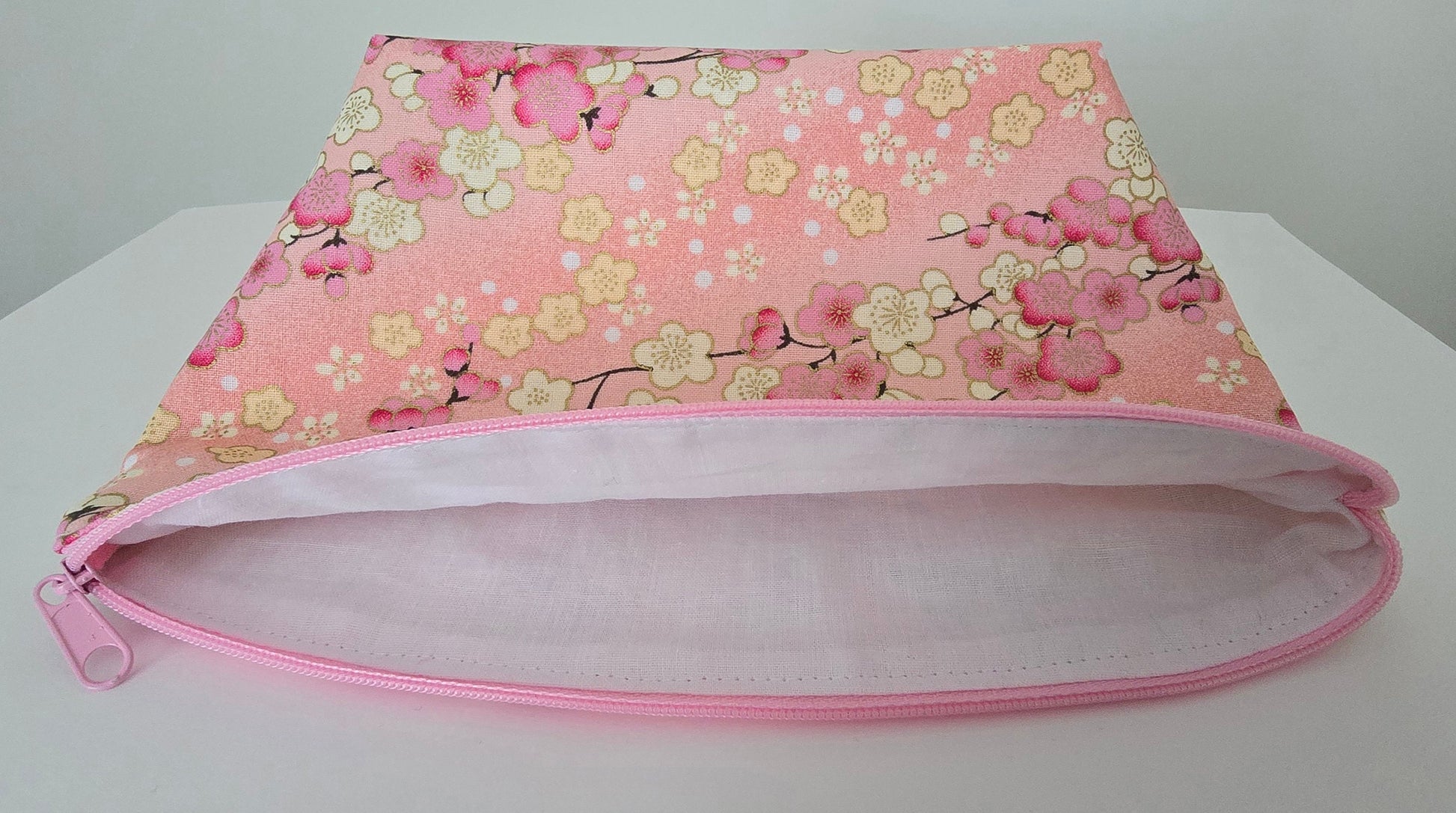 Stylish fabric makeup bag, toiletries bag, cosmetic bag, make up bag - made in the UK, handcrafted cosmetic bag Zen Garden