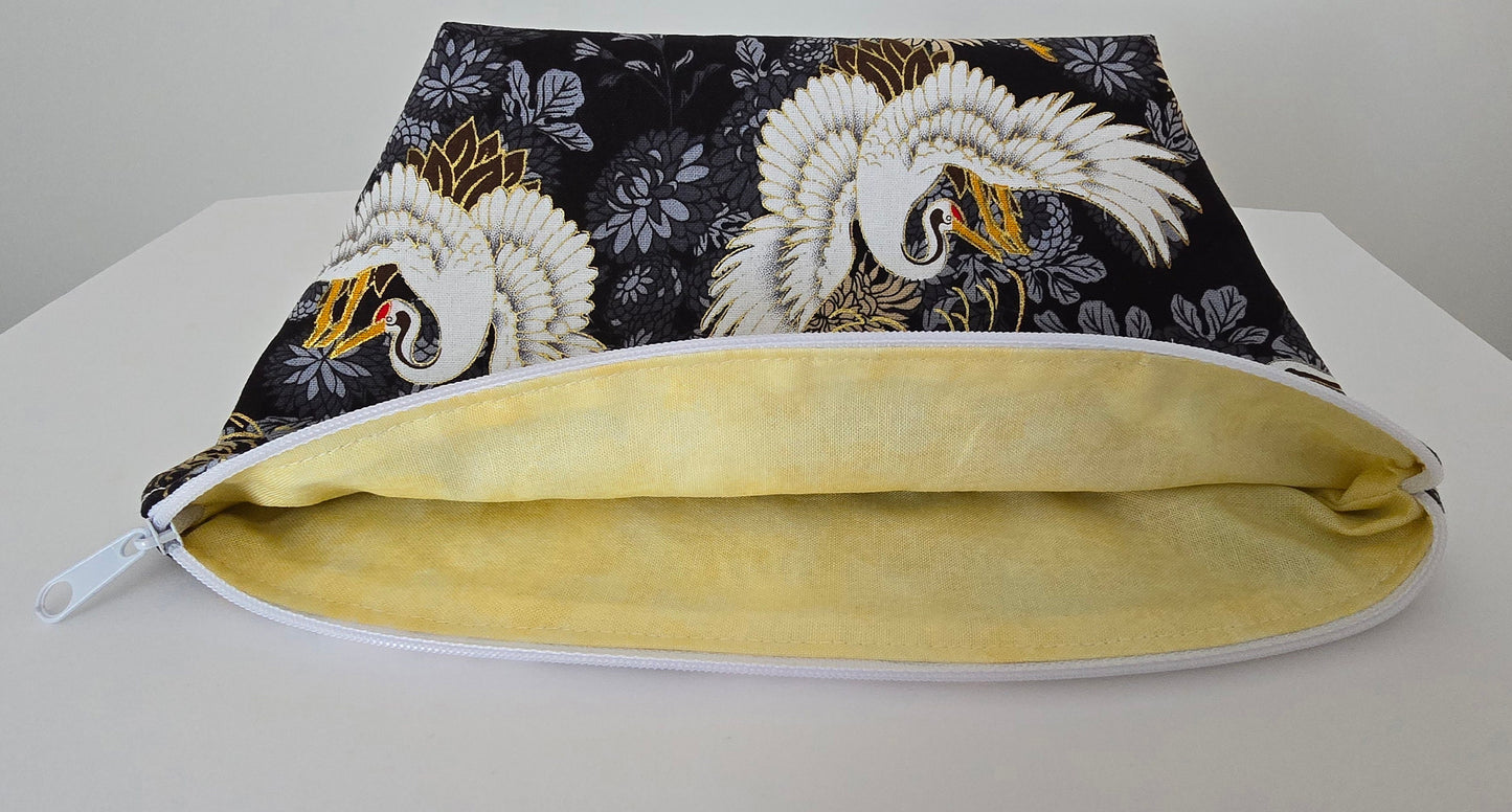 Stylish fabric makeup bag, toiletries bag, cosmetic bag, make up bag - made in the UK, handcrafted cosmetic bag Zen Garden