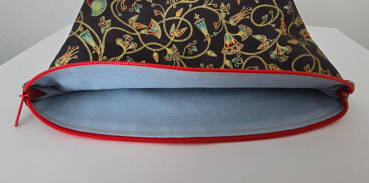 Stylish fabric makeup bag, toiletries bag, cosmetic bag, make up bag - made in the UK, handcrafted cosmetic bag Zen Garden