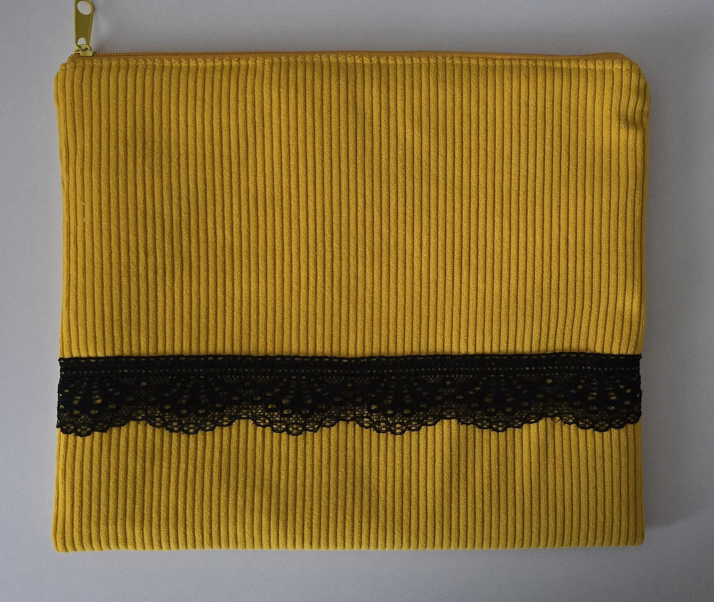 Romantic Style Corduroy fabric makeup bag, toiletries bag, cosmetic bag, make up bag, handcrafted cosmetic bag, zipper pouch Yellow