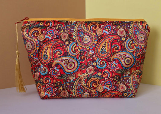 Jaipur Collection - Indian Style fabric makeup bag, toiletries bag, cosmetic bag, make up bag - made in the UK, handcrafted cosmetic bag