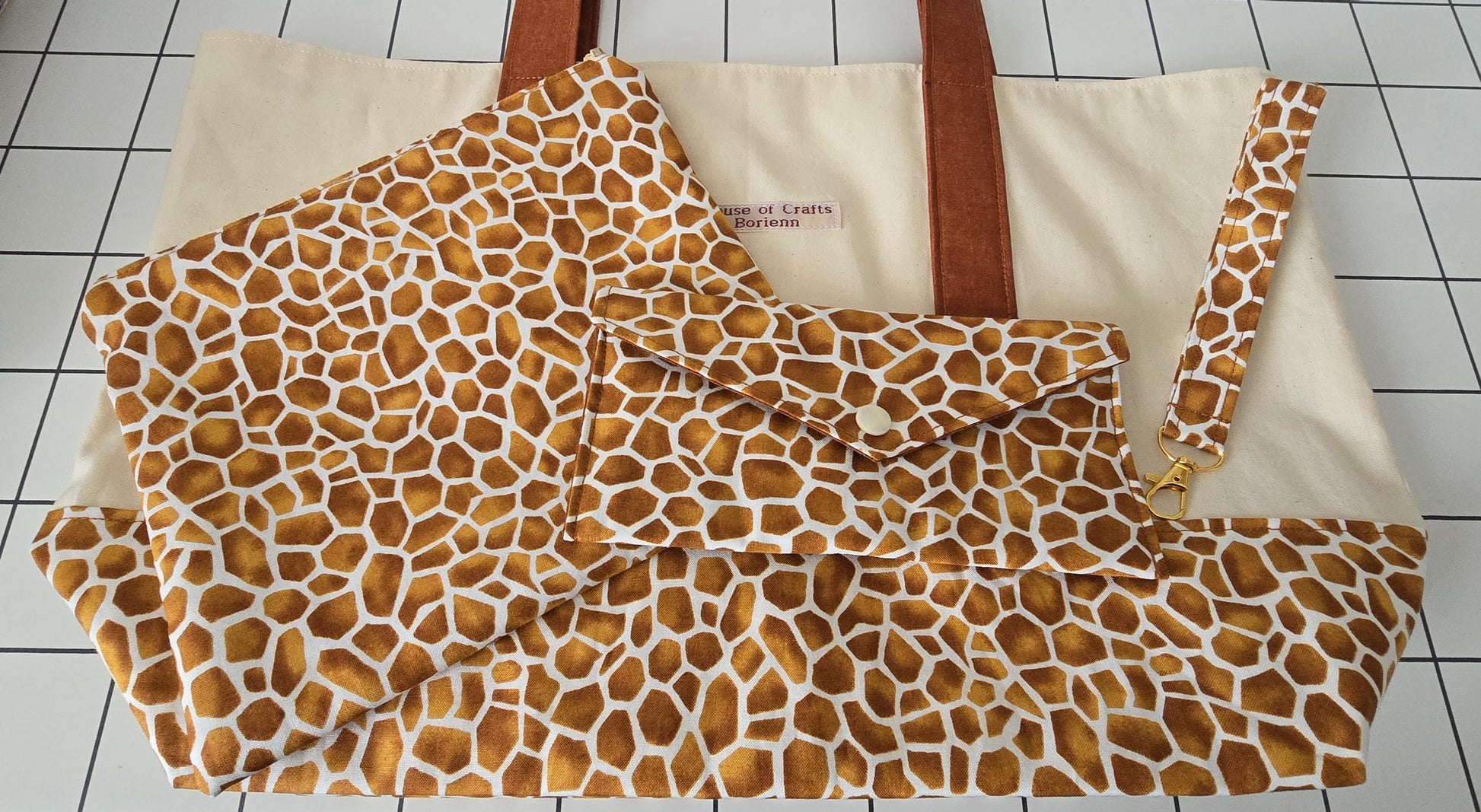 Animal Print Tote Bag: Long Handle Cotton Canvas Shoulder Bag