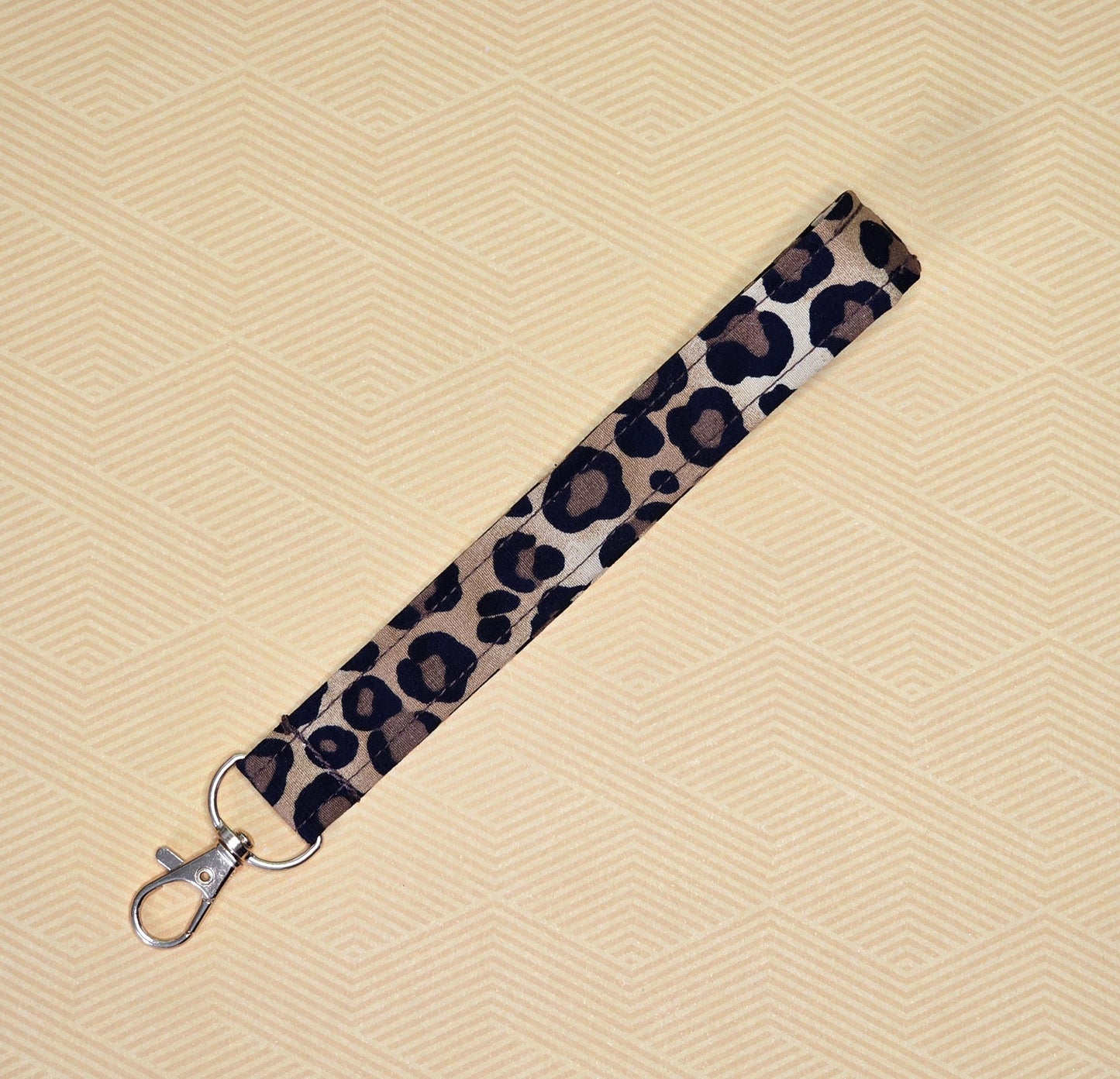 Animal Print Fabric Wristlet Keychain - Handmade in UK