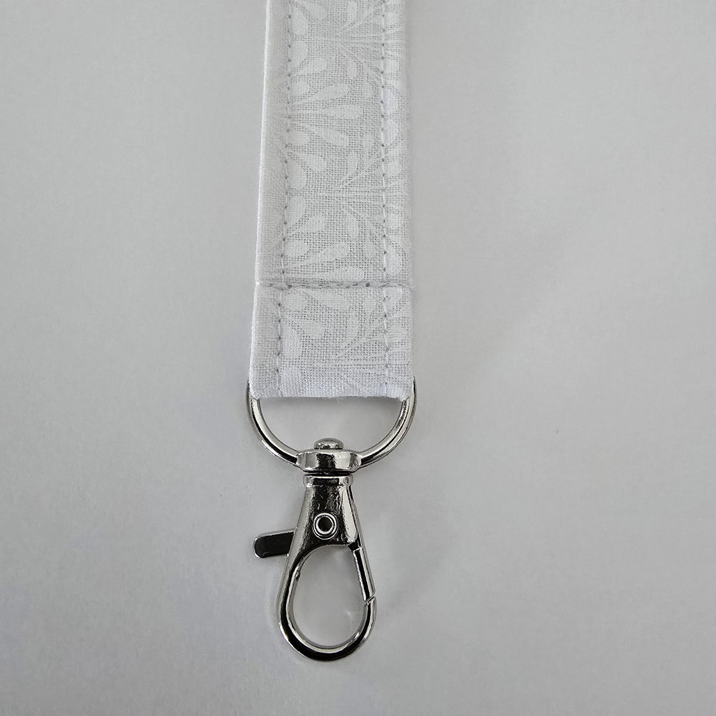Unique White Collection Fabric Wristlet Keychain: Handmade Key Fob