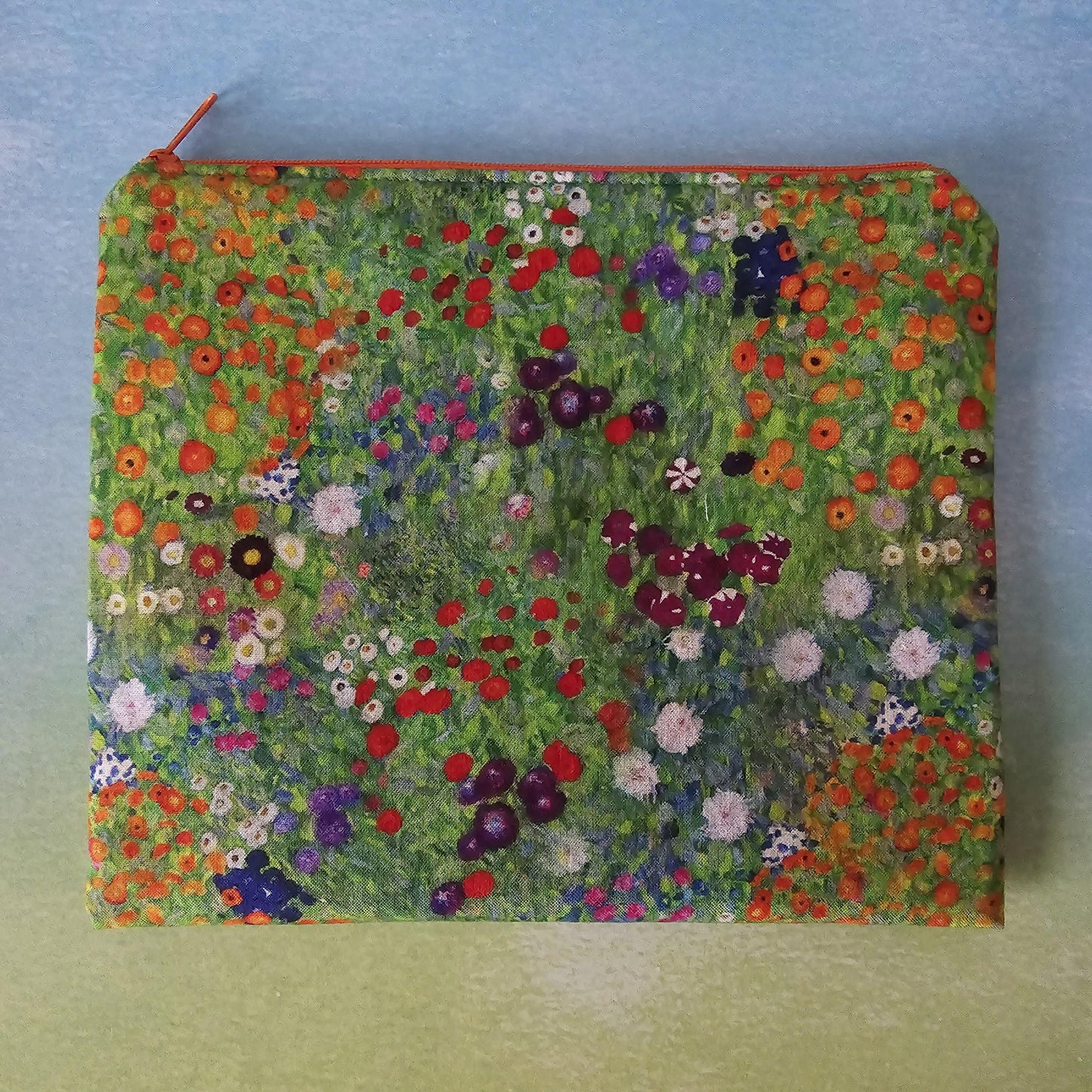 Gustav Klimt Floral Garden Fabric Wristlet Keychain: Handmade Key Fob