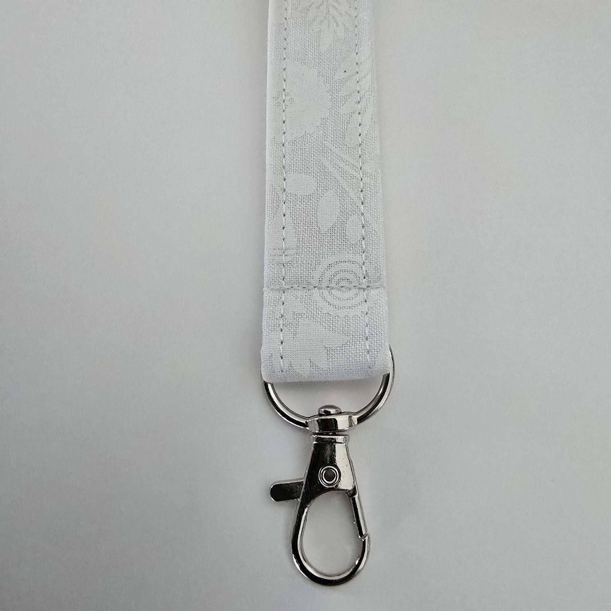 Unique White Collection Fabric Wristlet Keychain: Handmade Key Fob