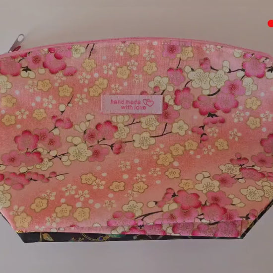 Handcrafted Floral Fabric Cosmetic Bag - UK Made