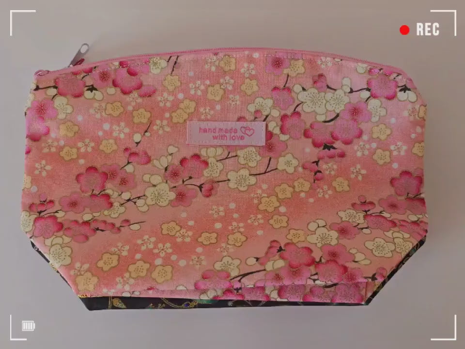 Handcrafted Floral Fabric Cosmetic Bag - UK Made